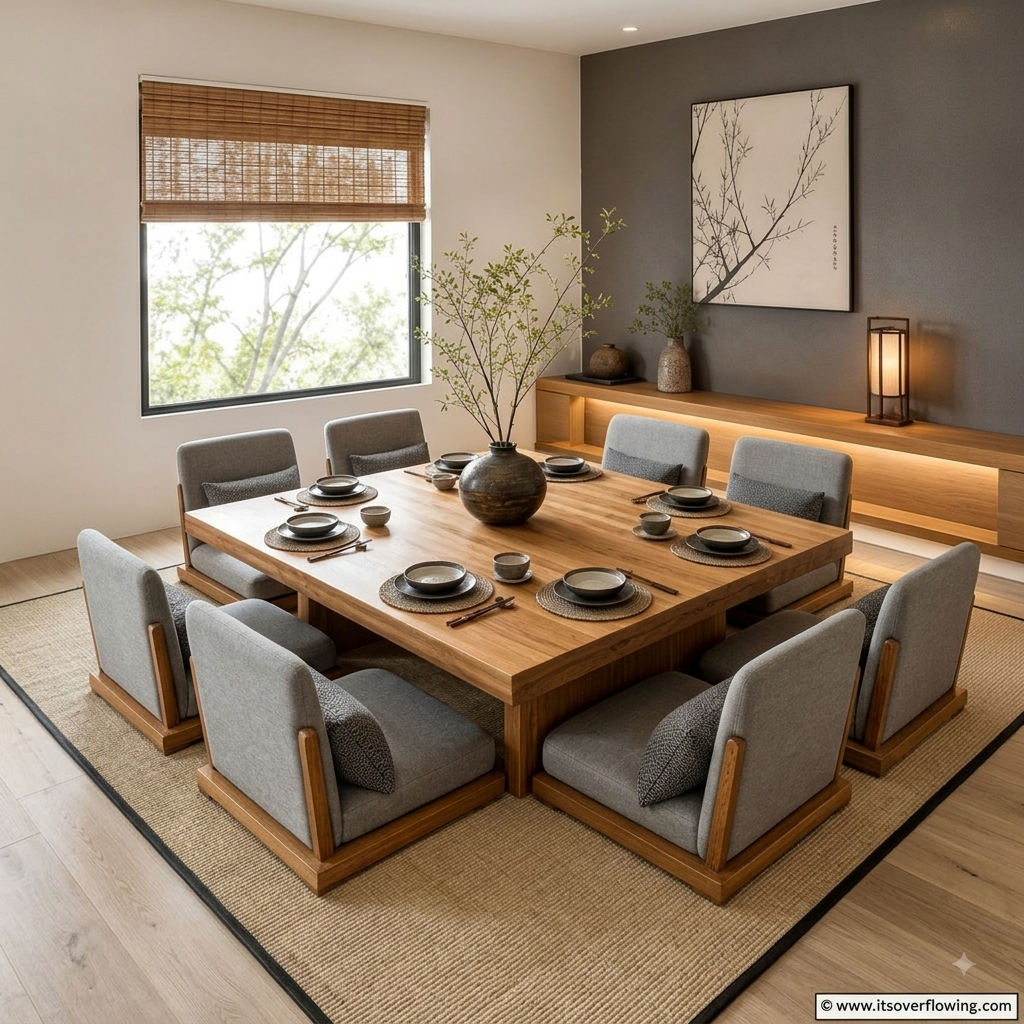 Kairo 8 Seater Low Dining Set | The Kadamba