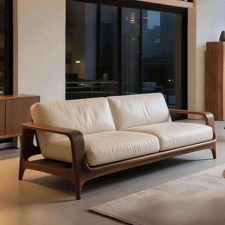 2 seater wooden sofa